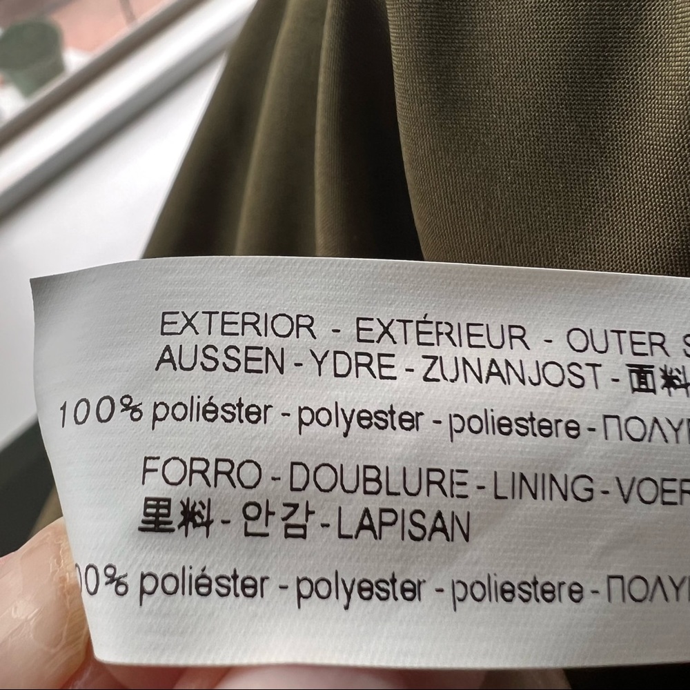 Zara Basic Olive Green Outerwear Front Zip Jacket… - image 6